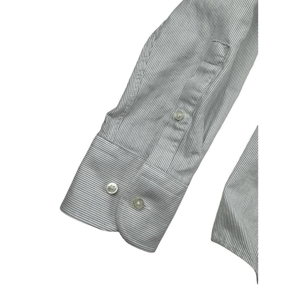 Hugo Boss H-HANK-kent Slim Fit Striped Dress Shirt Cotton White Size 41 L 16 - Picture 3 of 7